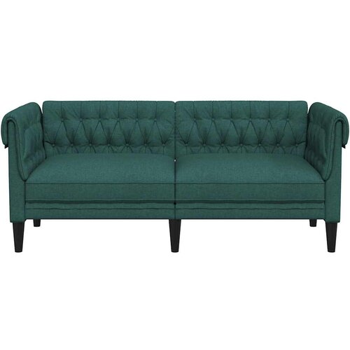  Dvosjed Chesterfield tamnozeleni od tkanine Slike