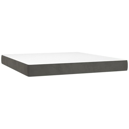 VidaXL Vzmetnica z žepkasto vzmetjo srednje trdote temno siva 193x203x20 cm žamet, (5000295184) Slike