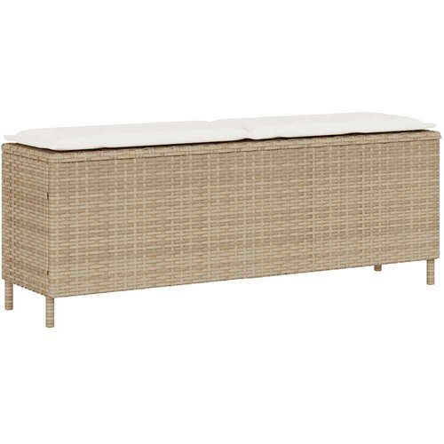  Vrtna klupa s jastukom bež 110x30x40,5 cm poli ratan Cijene