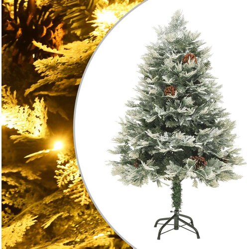  Božićno drvce s LED svjetlima i če&amp;scaron;erima zeleno 150 cm PVC i PE Slike