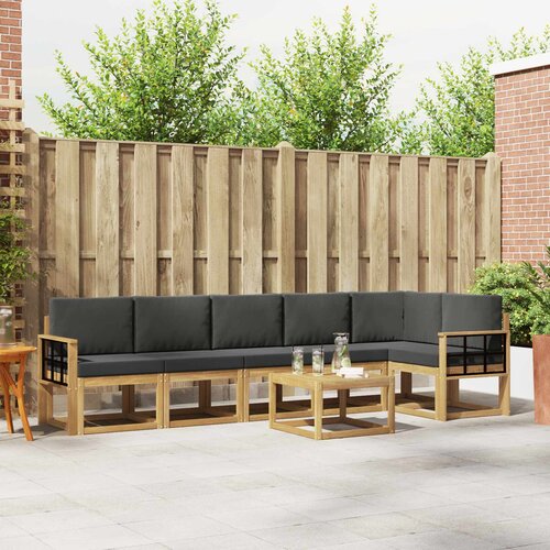  Set vanjskih sofa 7 kom. Bijela i antracit Poliester Smeđa 59 x 59 x 37 cm Cene