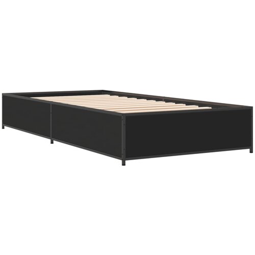 vidaXL Okvir za krevet crni 100x200 cm konstruirano drvo i metal Cijene