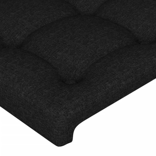  LED uzglavlje crno 163 x 16 x 118/128 cm od tkanine Slike