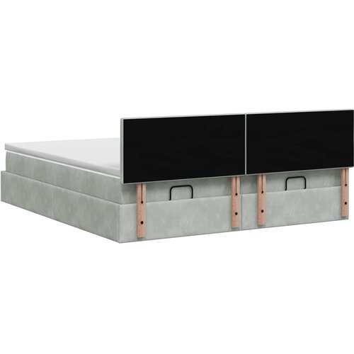  Krevet od pjene s madracem i LED-om Svjetlosiva 160 x 200 cm Slike