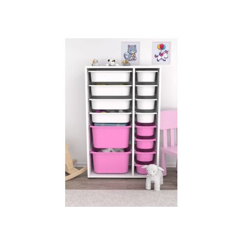 Hanah home Vi&amp;scaron;enamjenska komoda Rine 2D4K8U, 69,5 x30 x109 cm, Bijelo-roza Slike