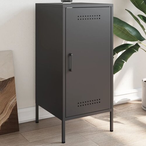 VidaXL Komoda črna 36x39x79 cm hladno valjano jeklo Slike