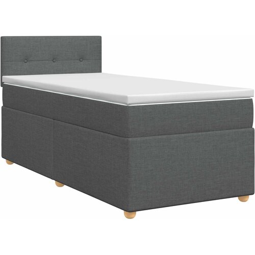  Boxspring krevet s madracem Tamnosiva 90 x 200 cm Tkanina 200 x 90 x 88 cm Slike