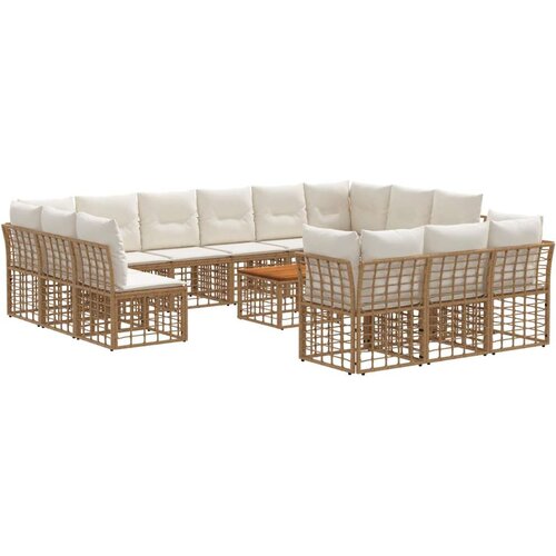  Zunanja garnitura za sedenje 14 pcs Naravna in krem bela, (5000269517) Cene