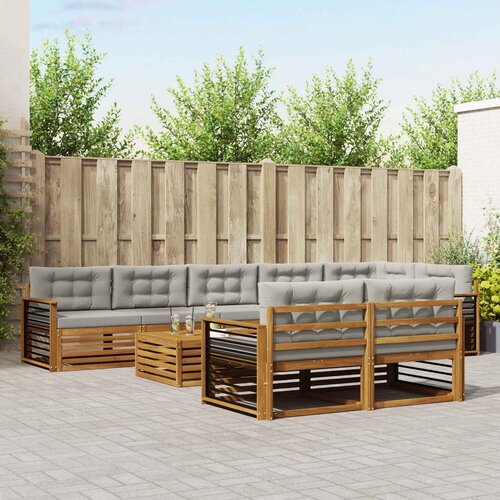  Set vanjskih sofa 9 kom. Prirodna i svijetlo siva Cijene
