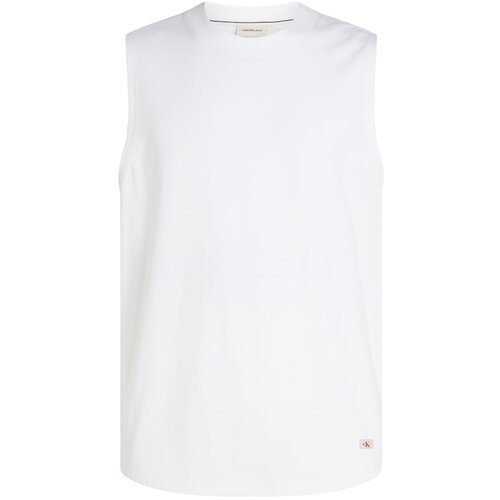 Calvin Klein Jeans Majice brez rokavov WOVEN LABEL TANK J30J327283 Bela Slike