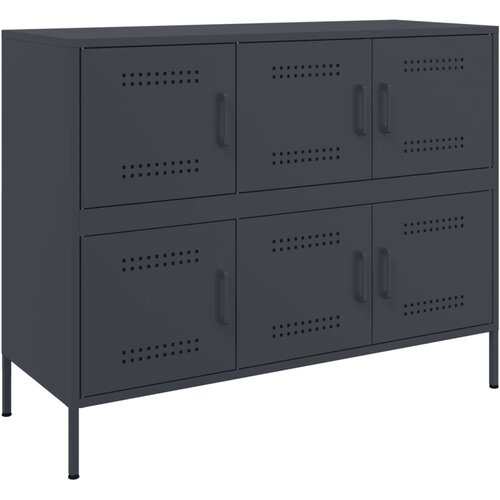 Maison Chic Komoda - Predalnik antracitna 100,5x39x79 cm jeklo, (21715619) Slike