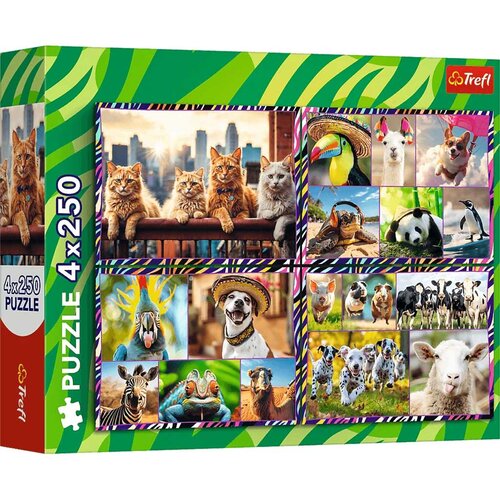 Trefl Zabavne životinje puzzle 4x250 komada - Cijene