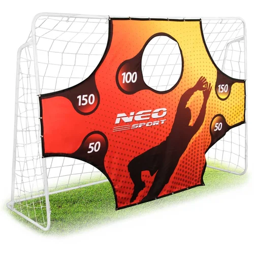 Neo-Sport Large Football Goal with Target Mat - 245 x 155 x 80 cm, (21740551)