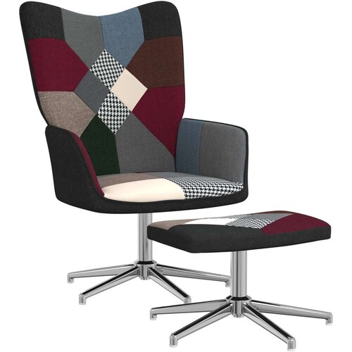  Stolica za opuštanje s osloncem za noge patchwork od tkanine Cene