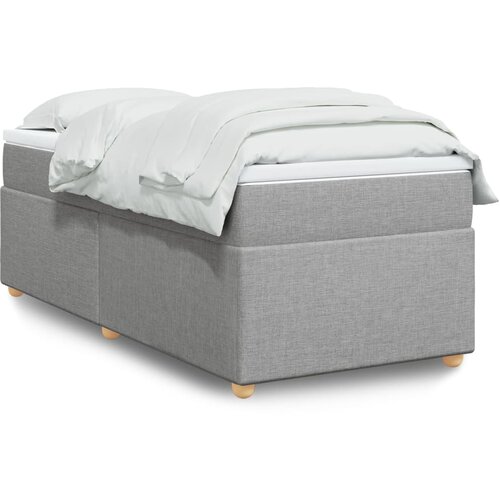 VidaXL Box spring postelja z vzmetnico svetlo siva 90x200 cm blago Slike