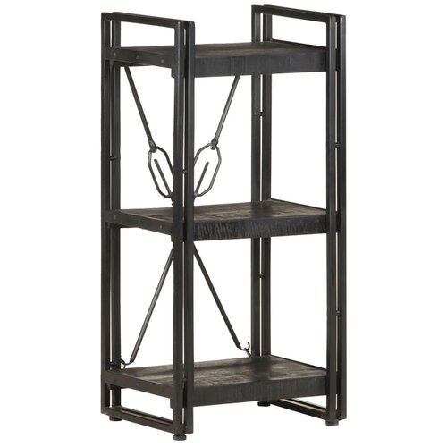 VidaXL Police za knjige s 3 razine crne 40x30x80 cm masivno drvo manga Slike