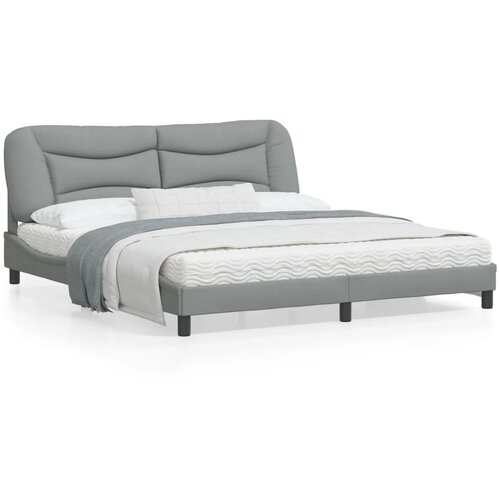 VidaXL Okvir kreveta LED svjetlosivi 180 x 200 cm od tkanine Slike