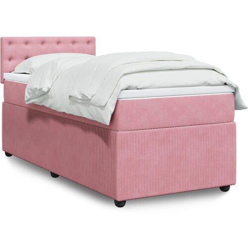 vidaXL Box spring krevet s madracem ružičasti 90x200 cm baršunasti Cijene