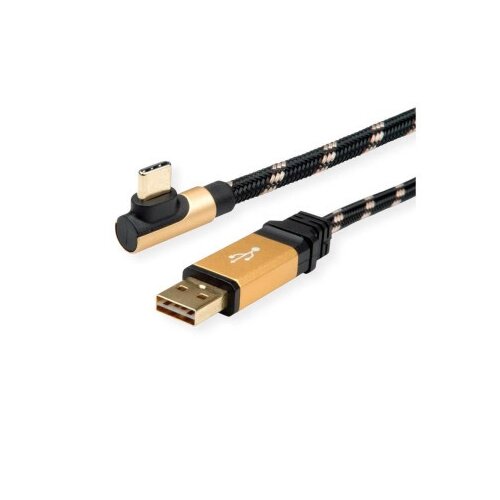 Secomp Roline Gold USB2.0 Reversibile type C - A, pod uglom 90, M/M 3.0m ( 5815 ) Slike