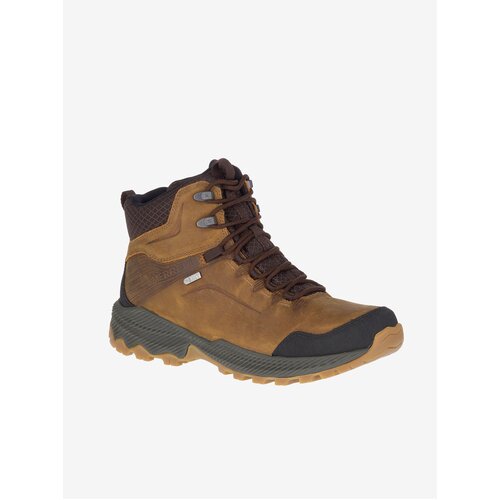 Merrell Brown Mens Suede Ankle Boots Forestbound Mid - Men Slike