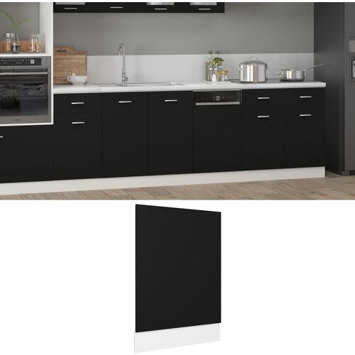 VidaXL Plo&amp;scaron;ča za pomivalni stroj črna 45x3x67 cm iverna plo&amp;scaron;ča Slike