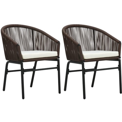 PVC Vrtni stol 2 kosa rjav PVC ratan Cene