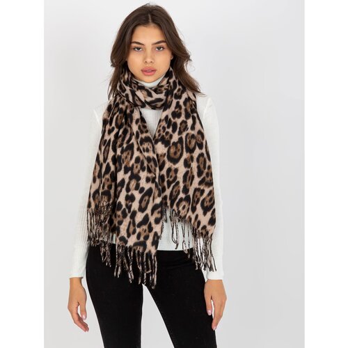 Fashion Hunters Ladies' beige and black scarf with spots Cene