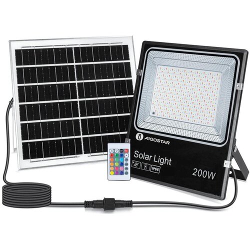 Aigostar led rgb prigu&scaron;iva solarni reflektor LED/200W/3,2V IP66 + daljinski upravljač Cene
