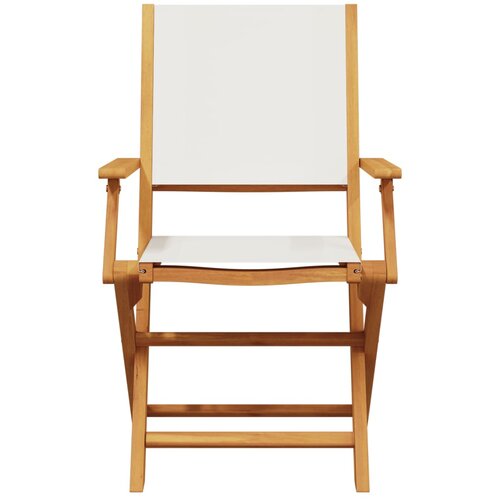  3-dijelni bistro set od tkanine i masivnog drva krem bijelim Slike