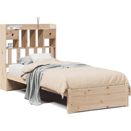VidaXL Knjižna postelja brez vzmetnice 90x190 cm trdna borovina Slike