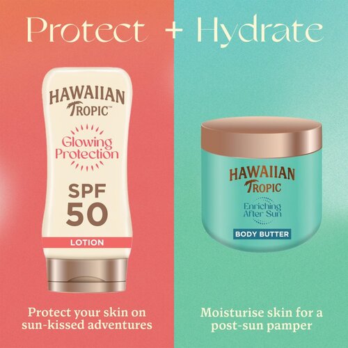 Hawaiian Tropic Glowing Protection Sunscreen Lotion mlijeko za sunčanje SPF 50 170 ml Slike
