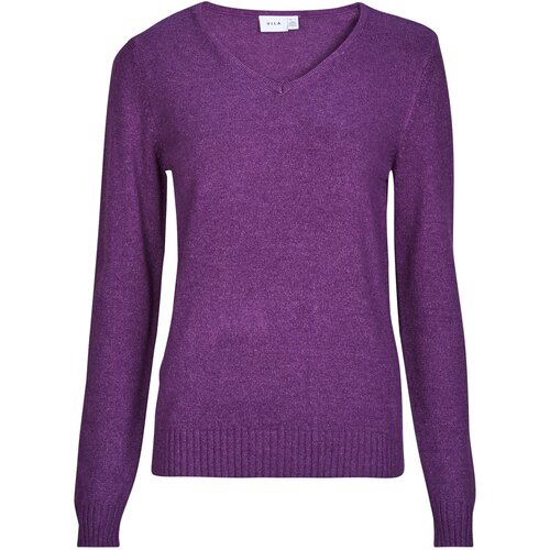 Vila Puloverji VIRIL REV V-NECK L/S Vijolična Cene