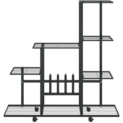  Stalak za cvijeće s kotačima 94 5 x 25 x 92 5 cm crni metalni Slike