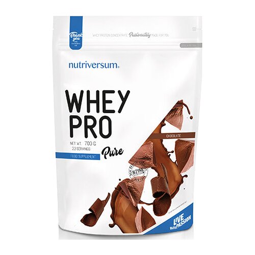 NUTRIVERSUM whey pro - prvoklasni čist protein surutke - čokolada 700g Slike
