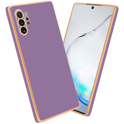 Cadorabo Ohi&scaron;je, združljiv s Samsungom v sijajnem vijoličnem - zlati - za&scaron;čitni pokrov iz fleksibilnega silikona TPU in z za&scaron;čito pred kamero, (20596710) Cene