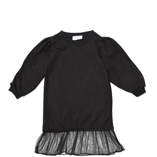 Trendyol Black Tulle Garni Girl Knitted Dress Slike