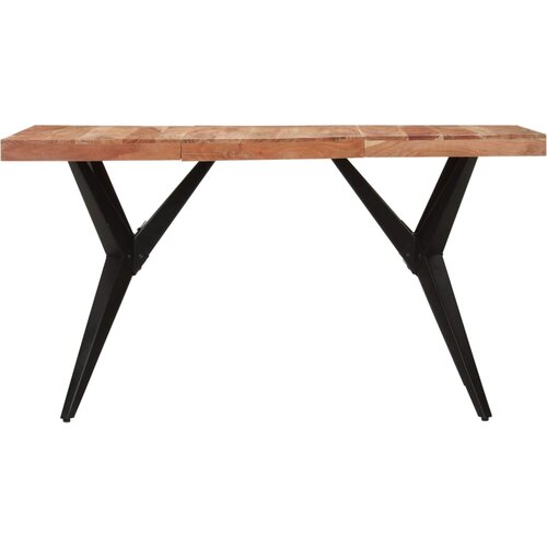 Maison Chic Jedilna miza - Kuhinjska miza - Jedilni stol črna 140x70x76 cm trdna akacija, (21714890) Slike