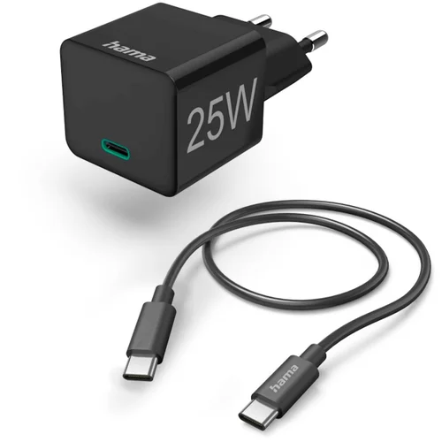 Punjač set, USB-C, 25W, 1,5m, crni