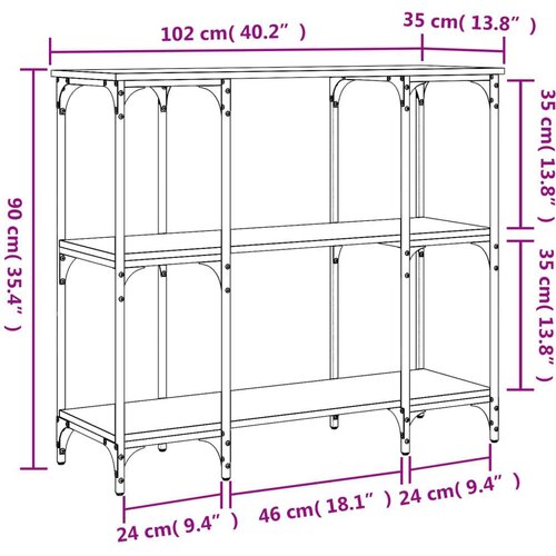  Konzolni stol boja hrasta sonome 102x35x90 cm konstruirano drvo Slike