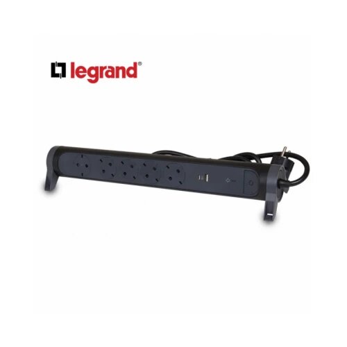 Legrand 694514 produžni blok sa upz 5X2P+E 1XUSB-A 1XUSB-C 1.5M (crna/t.siva) Slike