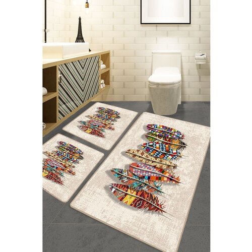  Rovny Multicolor Bathmat Set (3 Pieces) Cene