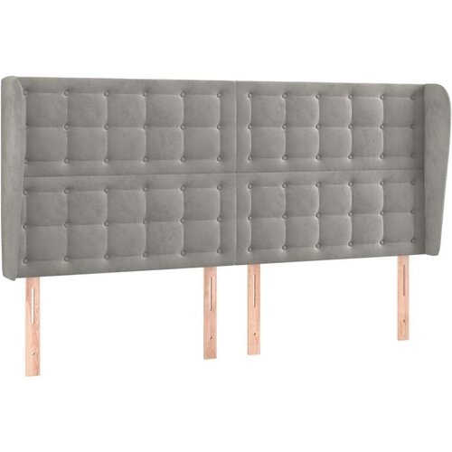  Uzglavlje s u&amp;scaron;ima svjetlosivo 183x23x118/128 cm bar&amp;scaron;unasto Slike
