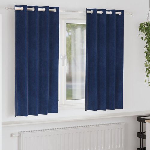 VidaXL Zavjese Tamnoplave Poliester 140 x 175 cm Ukrasne Slike