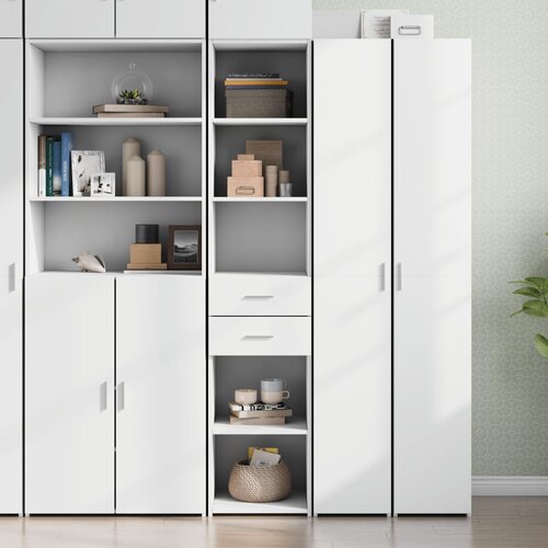  Visoka komoda bijela 40 x 42,5 x 185 cm od konstruiranog drva Cijene
