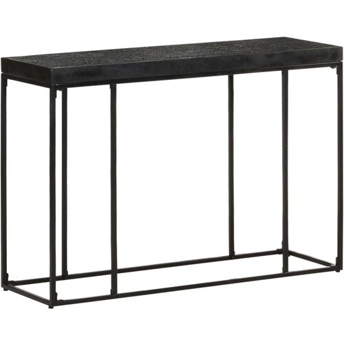 vidaXL Konzolna mizica črna 110x35x76 cm trden akacijev in mangov les, (20979841) Cene