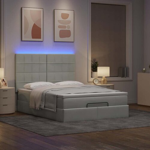 VidaXL Otomanski krevet s madracima i LED 140x200 cm bar&amp;scaron;unasti Slike