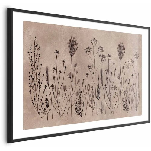  Plakat Field Flowers - black plants on a lime wash background 30x21 Cijene