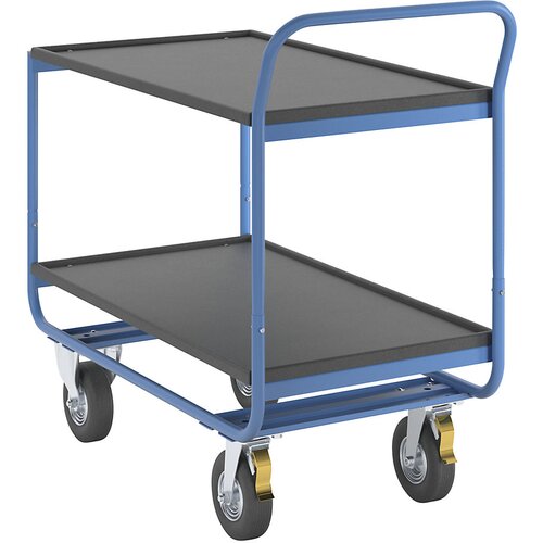 eurokraft pro transportni voziček, nosilnost 150 kg, 2 nakladalni površini z robnikom, kolesa z zračnico Cene
