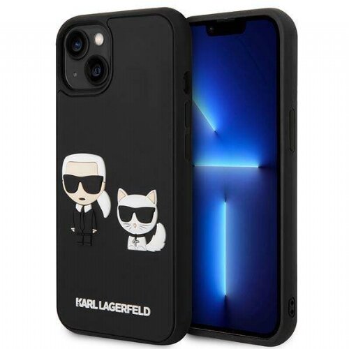 Karl Lagerfeld KLHCP14S3DRKCK za iPhone 14 6.1 črna trda za&amp;scaron;čita - Full Bodies 3D Slike