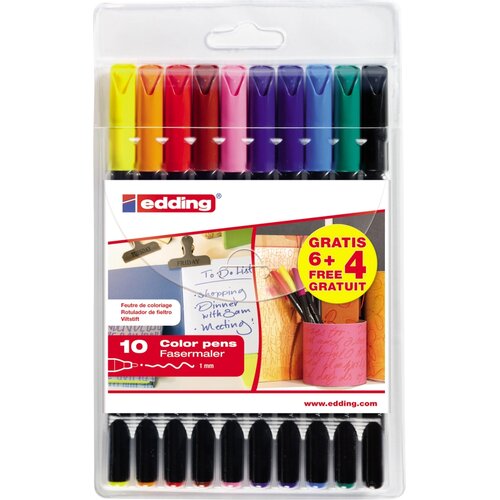 Edding Flomasteri E-1200 1mm 1/10 (8+2 gratis) etui Slike